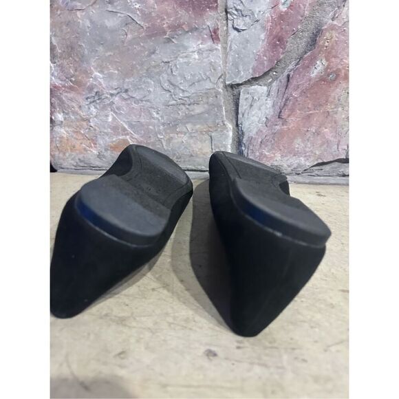 Old Navy Soft Knit Faux Suede Pointed Toe Ballet Black Flats Women’s Size 8 - Picture 8 of 11